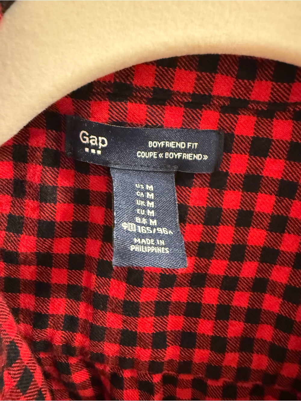 GAP Red and Black Check Button-Down Shirt - Picture 4 of 4